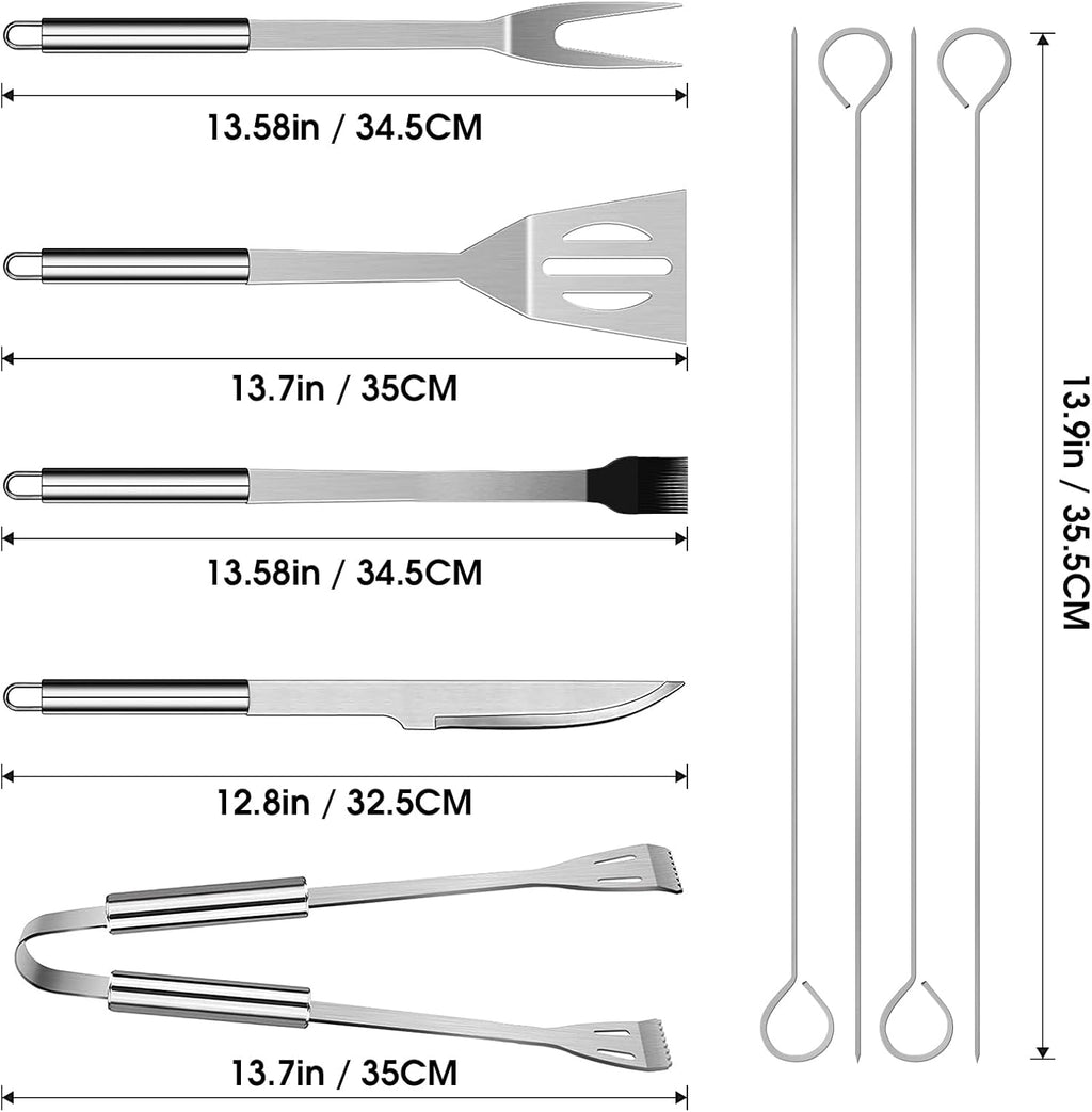 Set van 9 professionele barbecue-accessoires met gemakkelijk te dragen tas
