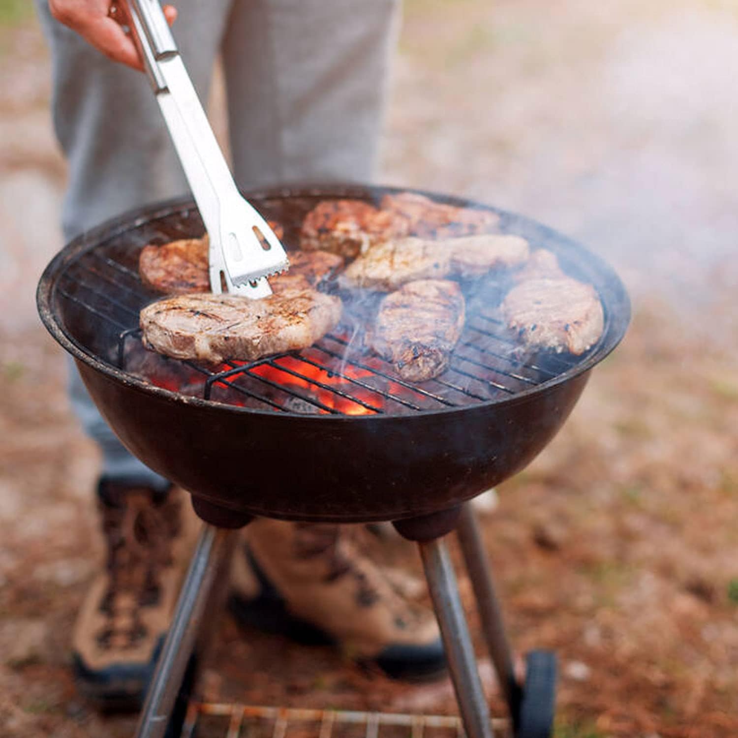 Set van 9 professionele barbecue-accessoires met gemakkelijk te dragen tas