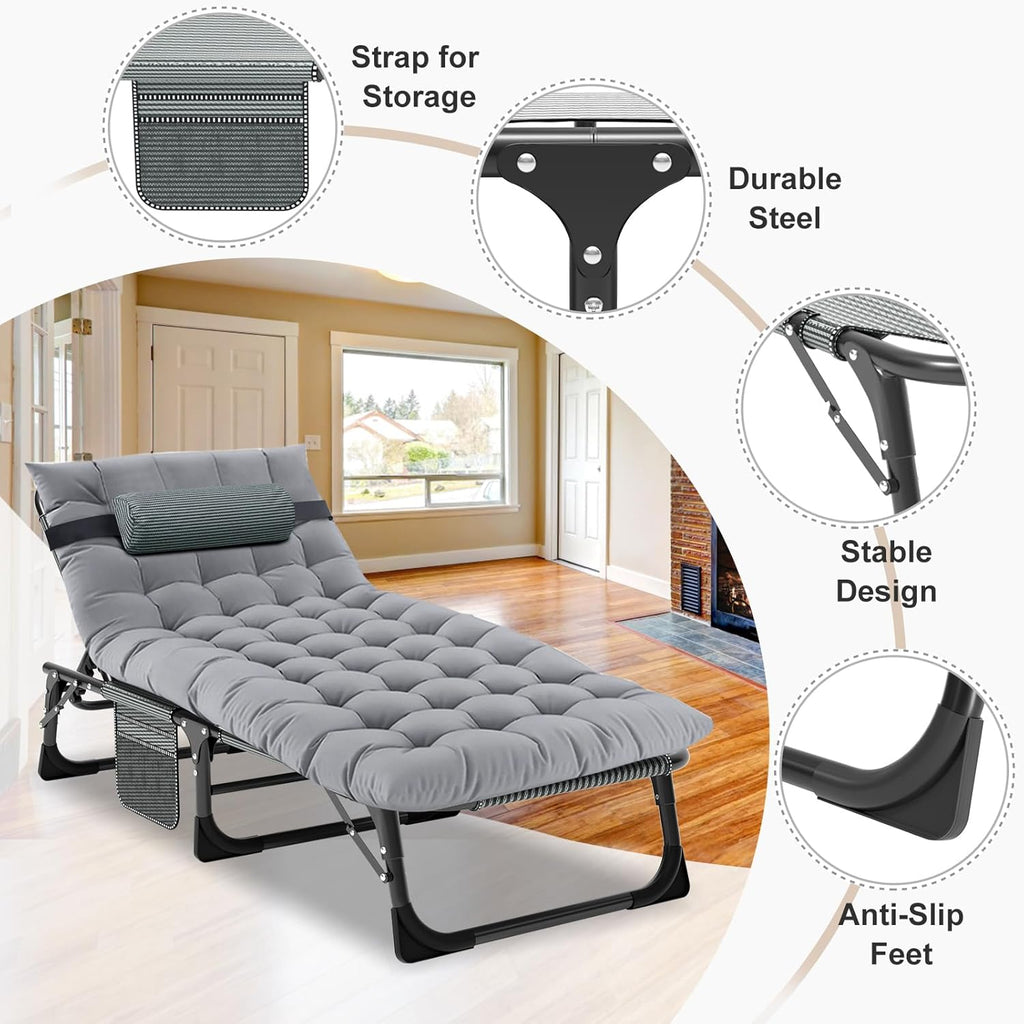MOPHOTO Opvouwbare tuinligstoel met matras