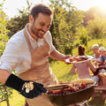 Reinalin Barbecuehandschoenen, ovenhandschoenen hittebestendig tot 800 °C, antislip siliconen grillhandschoenen (L/XL/XXL, goud)