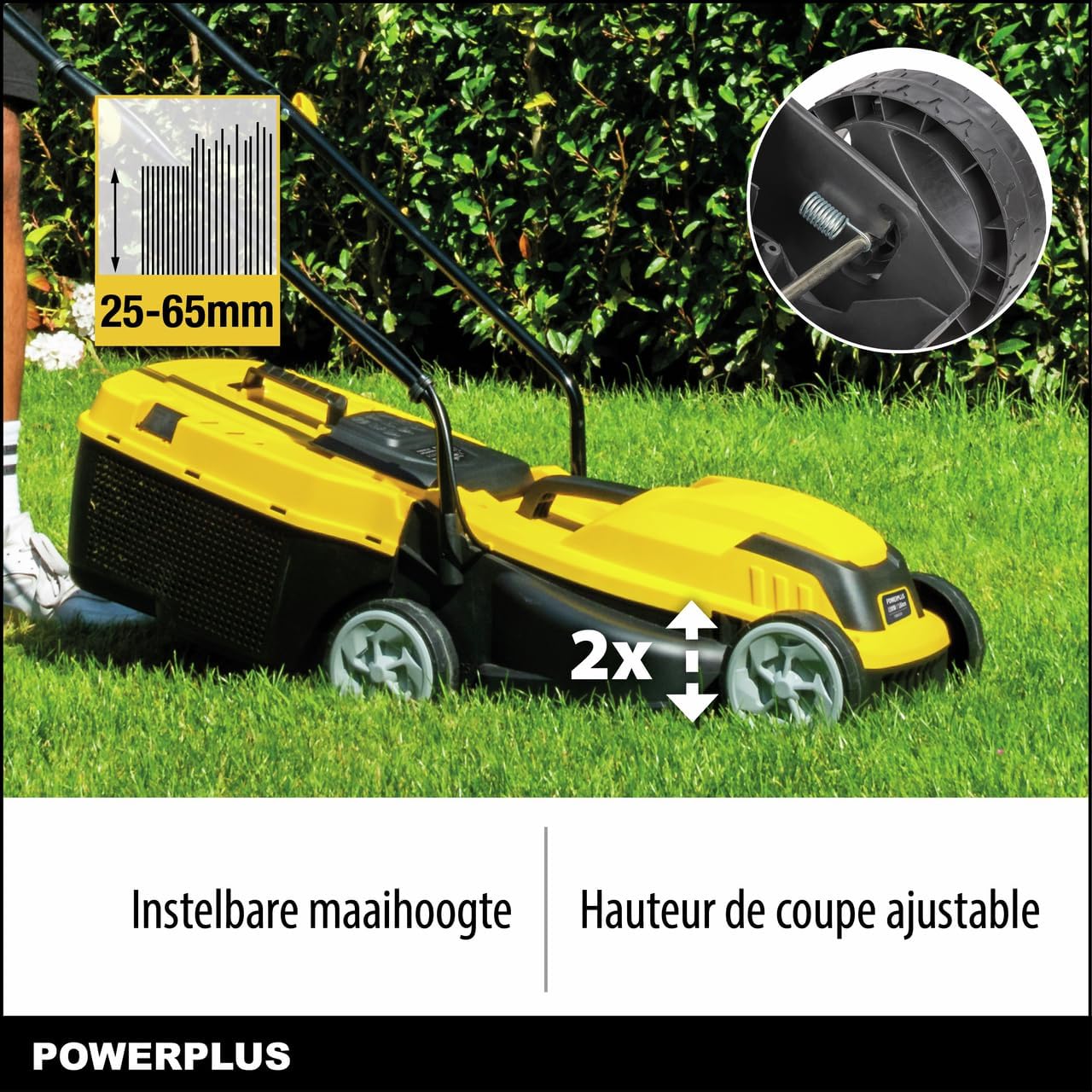 Powerplus POWEG62205 Elektrische grasmaaier, 1300 W, 320 mm Ø, met opvangbak en uitworp achter