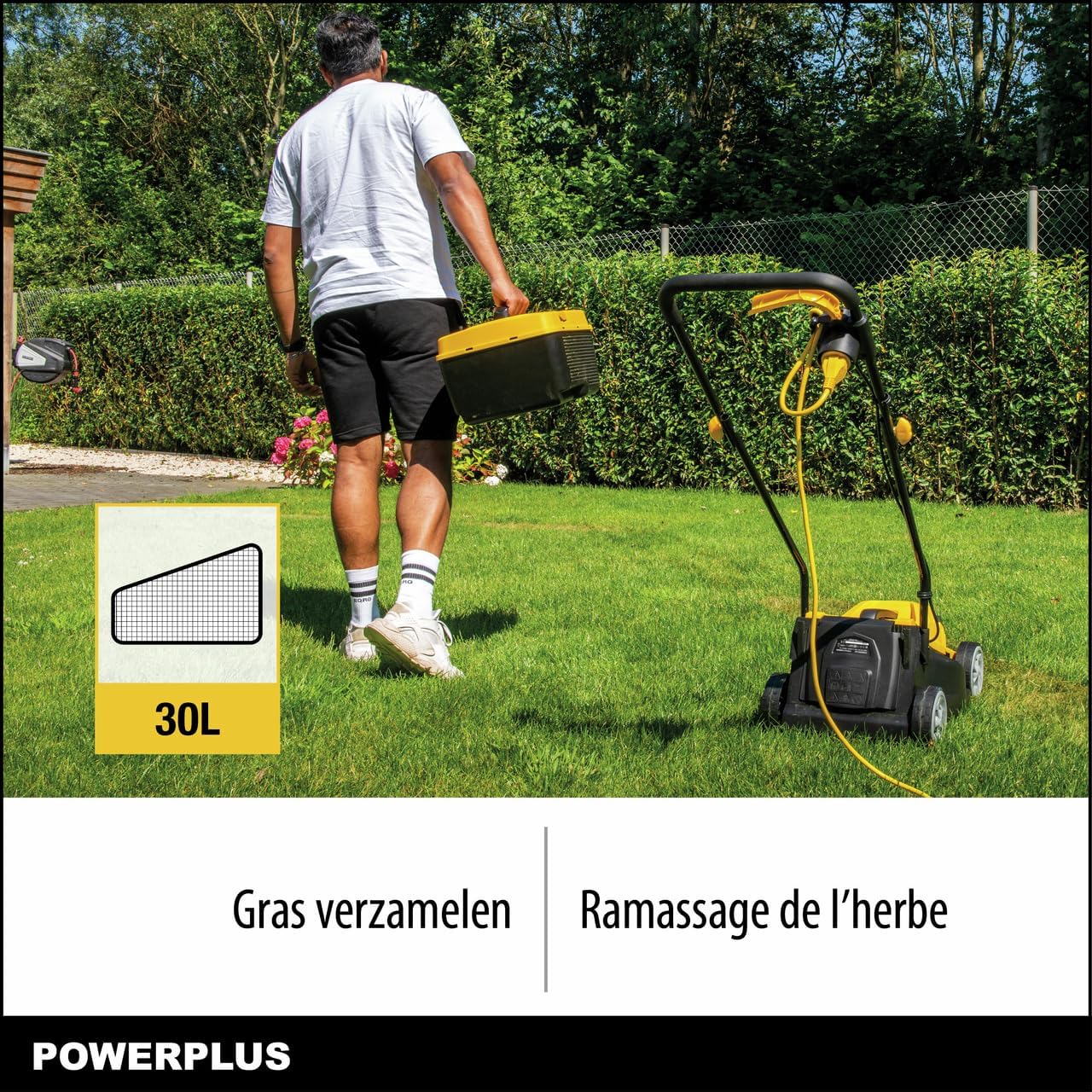 Powerplus POWEG62205 Elektrische grasmaaier, 1300 W, 320 mm Ø, met opvangbak en uitworp achter